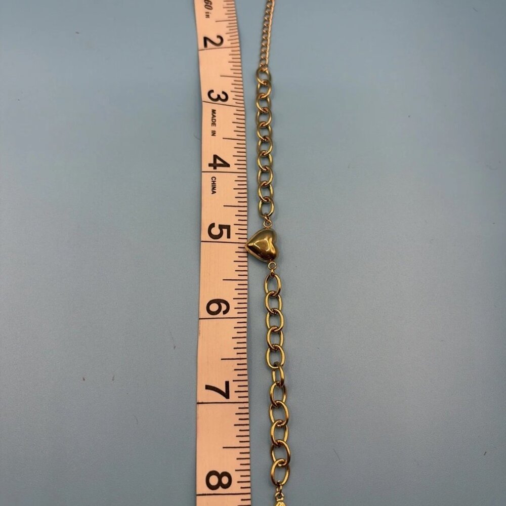 Gold Heart Bracelet 18K Gold Plated Adjustable by SLIDE NEW - Picture 3 of 3
